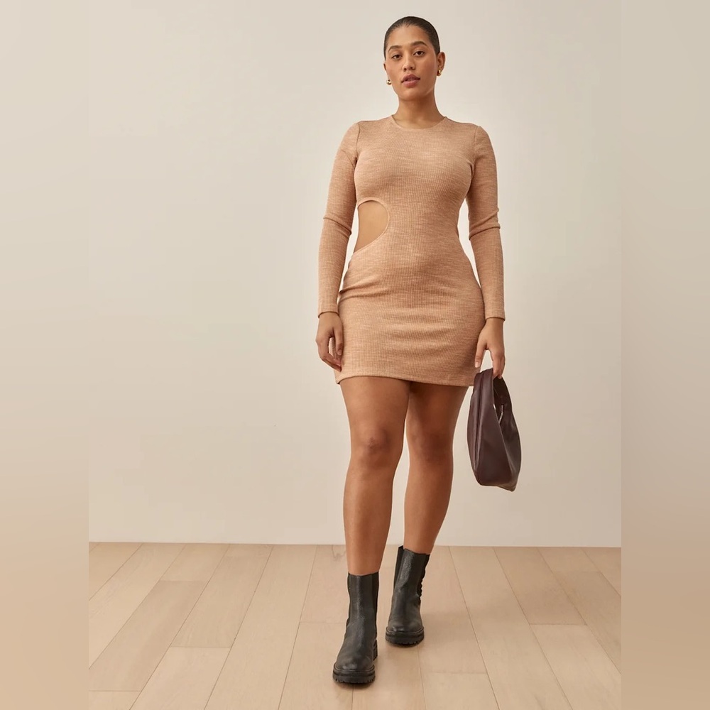 Reformation Tracey Knit Dress Sand - Size S